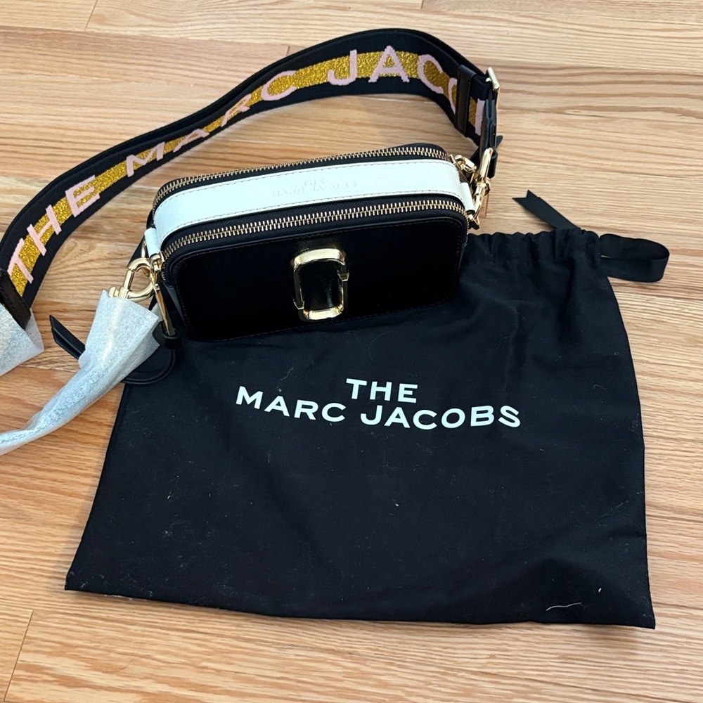 Marc Jacobs Black and Gold Crossbody Bag